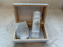 Load image into Gallery viewer, Crystal Cross - Baptism Candle Set (Wooden Keepsake Box)