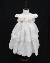 Load image into Gallery viewer, Natalia - Luxurious Ivory Layered Baptism Gown with Floral Accents (Ropon Style)