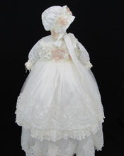 Load image into Gallery viewer, Norah - Ivory Embroidered Baptism Gown with Bonnet (Ropon Style)