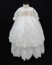Load image into Gallery viewer, Norah - Ivory Embroidered Baptism Gown with Bonnet (Ropon Style)