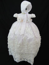 Load image into Gallery viewer, Jackie - Enchanting White Baptism Gown with Floral & Pearl Embroidery (Ropon Style)