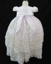 Load image into Gallery viewer, Jackie - Enchanting White Baptism Gown with Floral & Pearl Embroidery (Ropon Style)