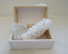 Load image into Gallery viewer, Baptism Candle Set-Diagonal Floral (Wooden Box Keepsake)
